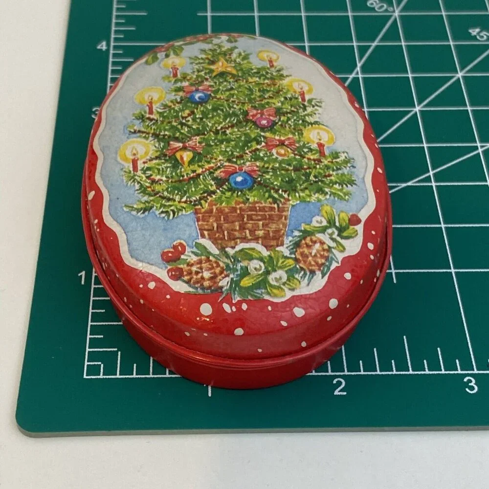 VtgLillian Vernon 1987 Candle Tins Christmas Tree NEVER USED MINT